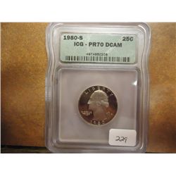 1980-S WASHINGTON QUARTER ICG PR70 DCAM