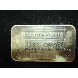 1 TROY OZ .999 FINE SILVER INGOT
