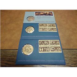 3 US MINT BICENTENNIAL FDC'S 2-1972, 1-1976