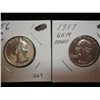 Image 1 : 1956 & 57 WASHINGTON SILVER QUARTERS GEM PROOF