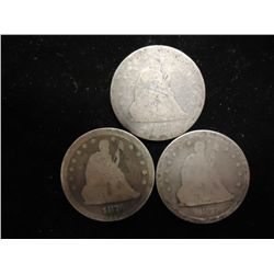1873,76 & 77-S SEATED LIBERTY QUARTERS
