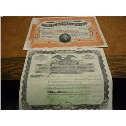 2 VINTAGE STOCK CERTIFICATES SEE DESCRIPTION