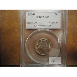 1952-D JEFFERSON NICKEL PCGS MS65