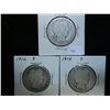 Image 1 : 1911,12-S & 14-S BARBER HALF DOLLARS