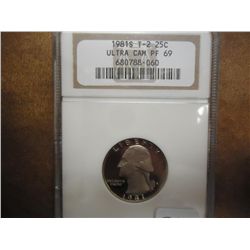 1981-S TYPE II WASHINGTON QUARTER NGC PF69