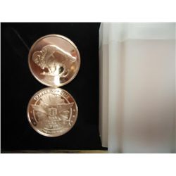 ROLL OF 20-1 OUNCE ADVP BUFFALO COPPER ROUNDS