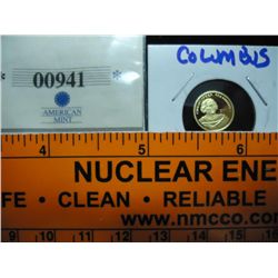 2000 GOLD CHRISTOPHER COLUMBUS PF COIN