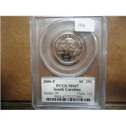 2000-P SOUTH CAROLINA QUARTER PCGS MS67