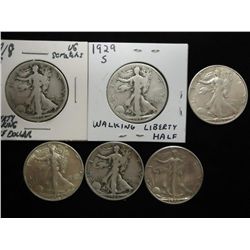 1918-S,1929-S,1937-S,1939,1945-D & 45-D WALKERS