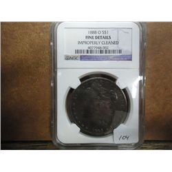 1888-O MORGAN SILVER DOLLAR NGC FINE DETAILS