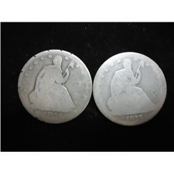 1854-O & 77 SEATED LIBERTY HALF DOLLARS