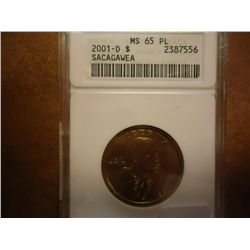 2001-D SACAGAWEA DOLLAR ANACS MS65 PL