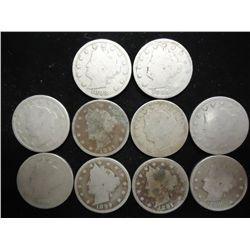 10-1890'S LIBERTY  V  NICKELS