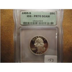 1995-S WASHINGTON QUARTER ICG PR70 DCAM