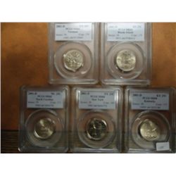 ALL 5-2001-D 50 STATE QUARTERS PCGS MS66