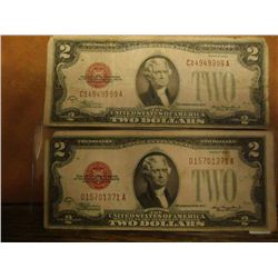 2-1928-D $2 US NOTES RED SEALS
