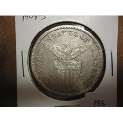 1908-S US/PHILIPPINES SILVER PESO .5144 OZ. ASW