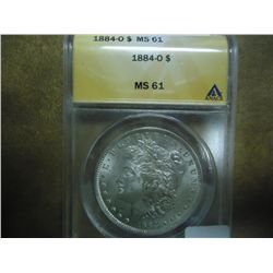 1884-O MORGAN SILVER DOLLAR ANACS MS61