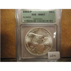 1983-P OLYMPIC SILVER DOLLAR ICG MS67