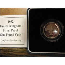 1992 UNITED KINGDOM SILVER PROOF POUND COIN