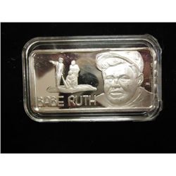 1 TROY OZ .999 FINE SILVER INGOT BABE RUTH