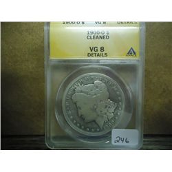 1900-O MORGAN SILVER DOLLAR ANACS (VG8 DETAILS)