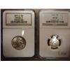 1913 BARBER DIME NGC AU58 & 49-D WASHINGTON 1/4