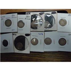10 ASSORTED SEATED LIBERTY DIMES