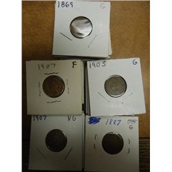 50 ASSORTED 1869-1908 INDIAN HEAD CENTS