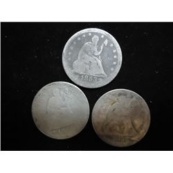 1853, 54-O AND 56 SEATED LIBERTY QUARTERS