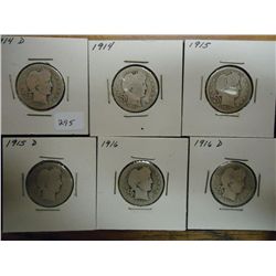 1914-D,14,15,15-D,16 7 16-D BARBER QUARTERS