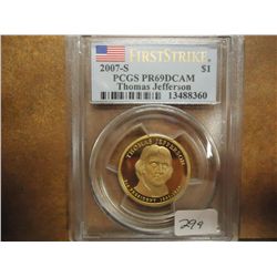 2007-S JEFFERSON DOLLAR PCGS PR69 DCAM