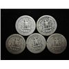 Image 2 : 5 ASSORTED 1930'S WASHINGTON SILVER QUARTERS