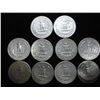 Image 2 : 10 ASSORTED WASHINGTON SILVER QUARTERS