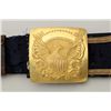 U.S. Officers buckle with spread eagle high  quality thick gold plate over brass with  embroidered b