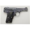 Smith & Wesson .35 caliber semi-auto pistol,  3-1/2” barrel, blue finish, smooth wood  medallion gri