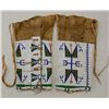 Image 1 : Plains Indian beaded man’s size leggings,  probably Sioux, circa 1900-1920; approx. 15”  by 7-1/4”; 