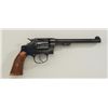 Smith & Wesson .32 Hand Ejector DA revolver,  .32 long cal., 6” barrel, blue finish,  checkered wood