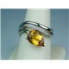 Image 1 : Stylish 14 karat white gold ladies designer  inspired ring set with a pear shape Citrine  weighing a