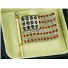 Image 2 : Dazzling 14 karat yellow gold hand made flag  of USA with a combination of diamonds rubies  and sapp
