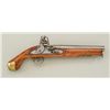 Image 1 : Reproduction Tower flintlock pistol by Hawes,  .65 cal., 8-1/2” round barrel, finished in  the brigh