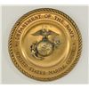 Brass Department of the Navy United States  Marine Corps office wall plaque approx. 14”  in diameter