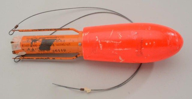 Old inert projectile for a line throwing gun, approx. 20” overall with ...