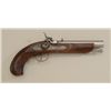 Reproduction percussion blackpowder single  shot pistol, .45 cal., 13” overall, wood  stock, brass m