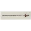 Image 2 : Sudanese or North African sword approx. 34”  overall with leather wrapped and ink  decorated simple 