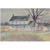 Image 1 : Framed color print of classic farmhouse by R.  Bye.   Est.:  $40-$80.