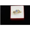Image 1 : Sapphire in fancy 14K Gold mounts with  channel set diamonds, sapphire 80 pts to 1  ct.   Nearly 1 c