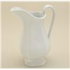 Image 1 : Ironstone pitcher and bowl, white, no  decoration; bowl is approx. 12” in height,  12” in diameter w