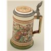 Image 2 : Metlach stein, #2094, 7” beer hall scene with  musicians, Metlach #2640-L-Musketeer with  lady and s