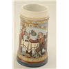 Image 5 : Metlach stein, #2094, 7” beer hall scene with  musicians, Metlach #2640-L-Musketeer with  lady and s